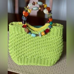 Cappelli Straworld Jeweled Handle Handbag